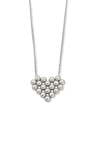 COLLAR CORAZÓN BALINES PLATEADO