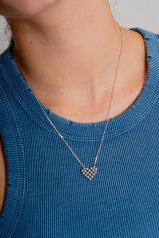 COLLAR CORAZÓN BALINES PLATEADO - 131