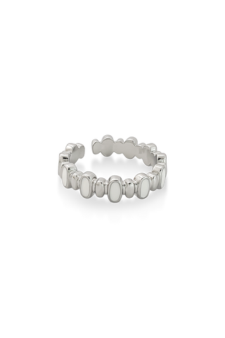 ANILLO OVALOS BLANCOS PLATEADO - 40B