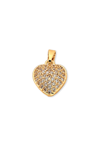 DIJE CORAZÓN BRILLANTE DORADO