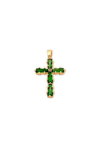 DIJE CRUZ CIRCONES VERDES