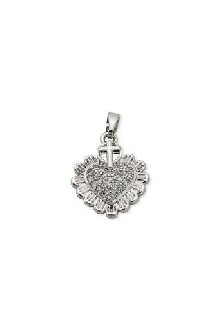 DIJE CORAZÓN DE JESÚS PLATEADO