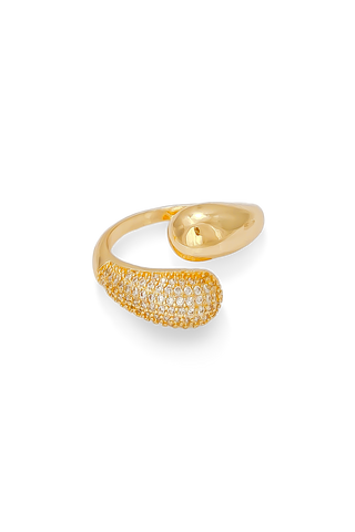 Anillo ovalo brillante dorado Koisa Accesorios