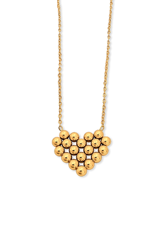 COLLAR CORAZÓN BALINES DORADO