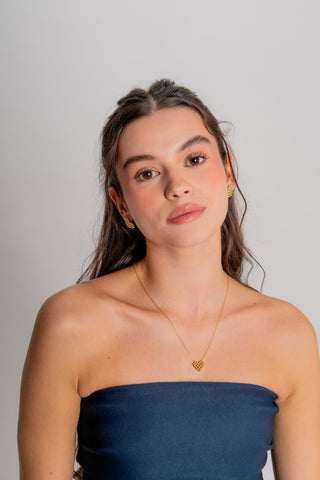 COLLAR CORAZÓN BALINES DORADO - 139B