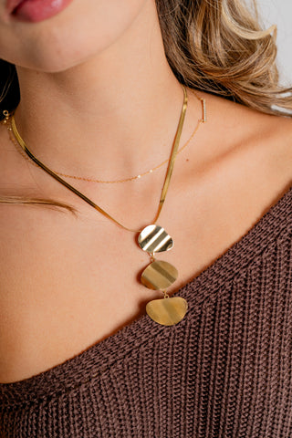 COLLAR TRIPLE PIEDRA RODINADA - 141
