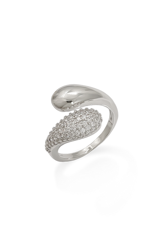 Anillo ovalo brillante plateado Koisa Accesorios