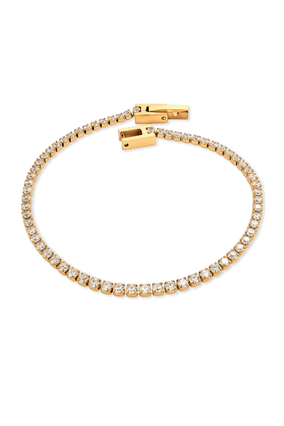 PULSERA TENIS BLANCA DORADA