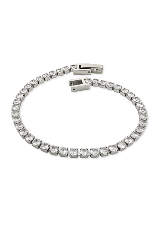 PULSERA TENIS BLANCA PLATEADA