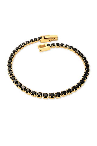 PULSERA TENIS NEGRA DORADA