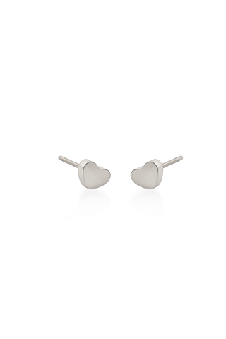 TOPOS MINI CORAZÓN LISO PLATEADO