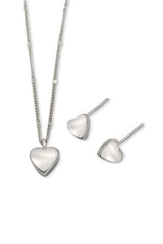 SET CORAZÓN MINI PLATEADO