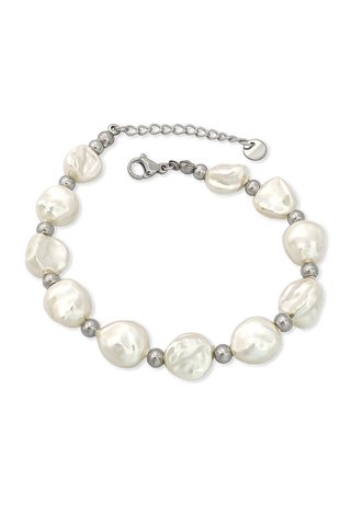 PULSERA PLATEADA PERLITAS