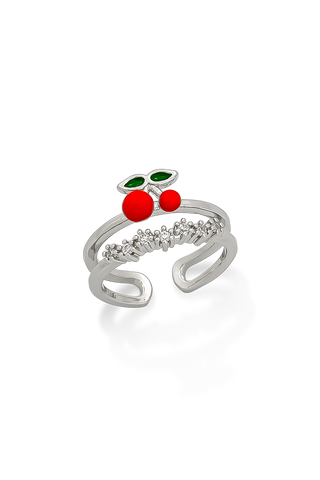 ANILLO CEREZA PLATEADO