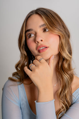 ANILLO CADENA PLATEADA - 52