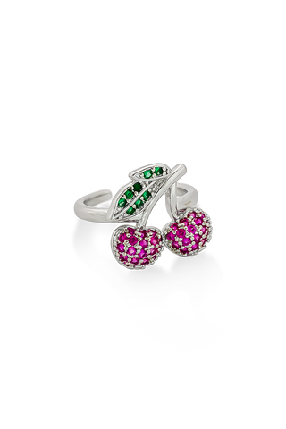 ANILLO CHUNKY CEREZA PLATEADO - 57B