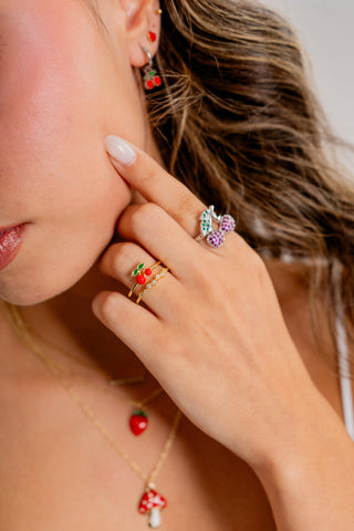 ANILLO CHUNKY CEREZA PLATEADO - 57