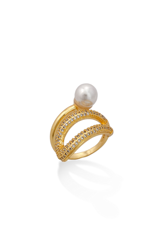 ANILLO CURVAS PERLA
