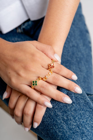 ANILLO FLOR VERDE - 69