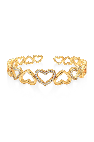 Set aro y anillo corazón dorado Koisa Accesorios