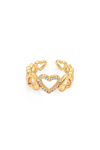 Set aro y anillo corazón dorado Koisa Accesorios