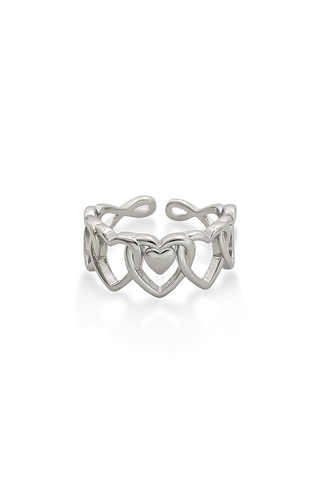 ANILLO CORAZONES ENTRELAZADOS P - 77B