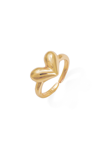 Anillo corazón dorado chunky Koisa Accesorios