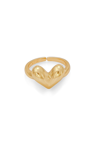 Anillo corazón dorado chunky Koisa Accesorios
