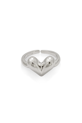 Anillo corazón plateado chunky Koisa Accesorios