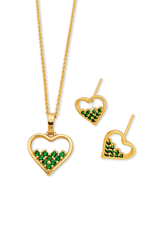 SET CORAZÓN VERDE