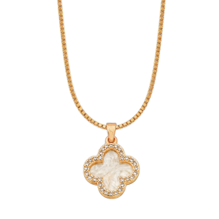 DIJE TRÉBOL BLANCO DORADO KOISA